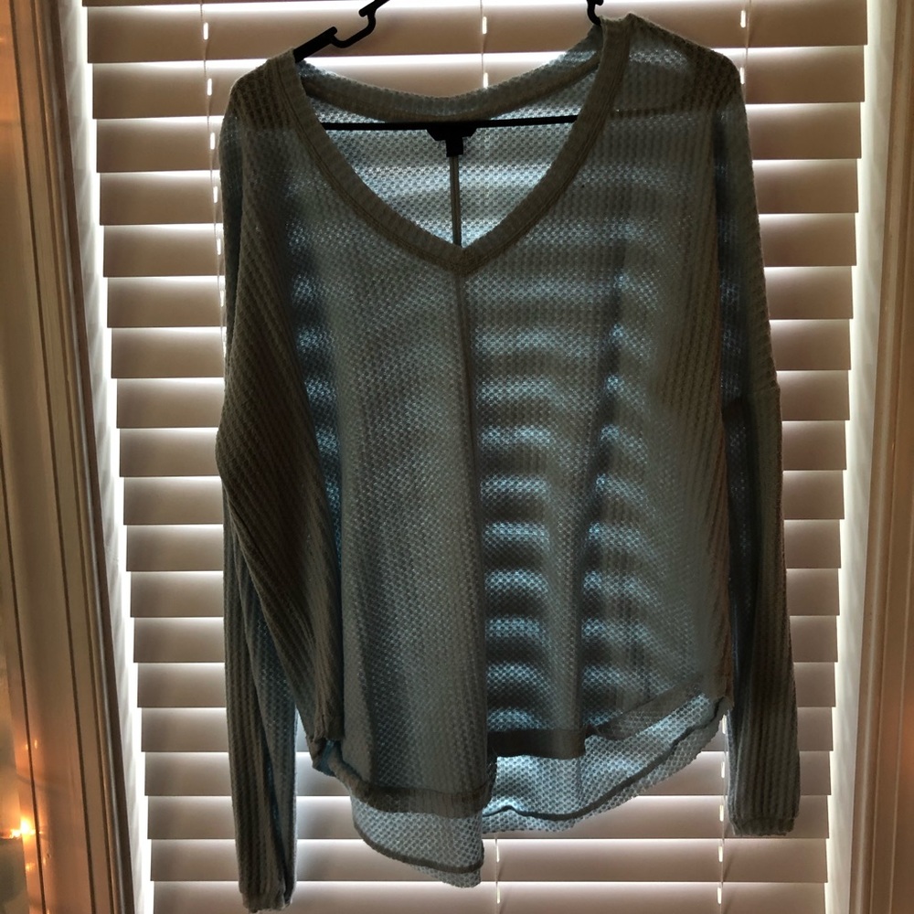baby blue textured long sleeve